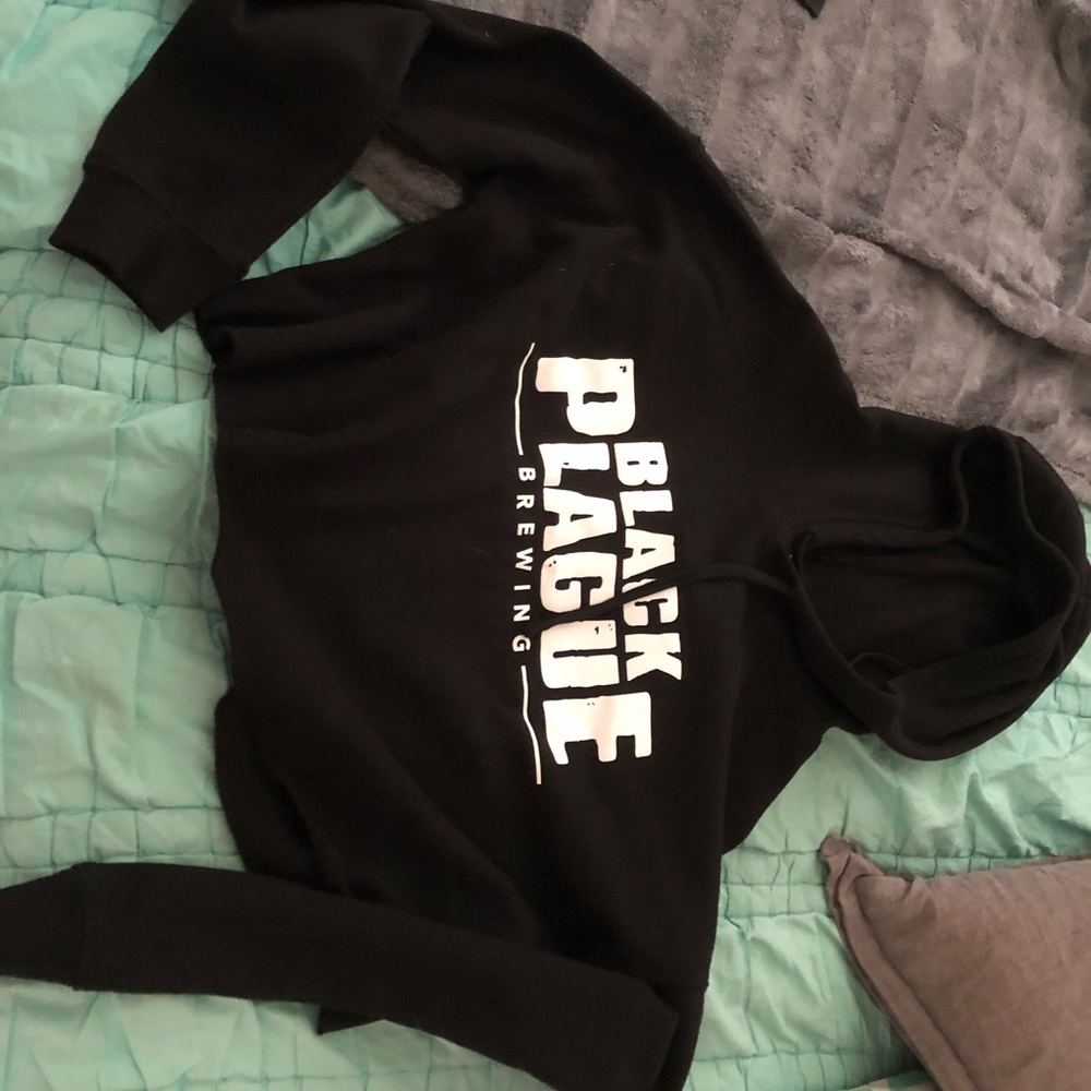 Black Plague Brewing crop hoodie